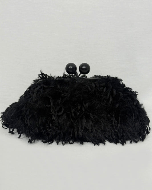 BOLSO PLUMAS BLACK