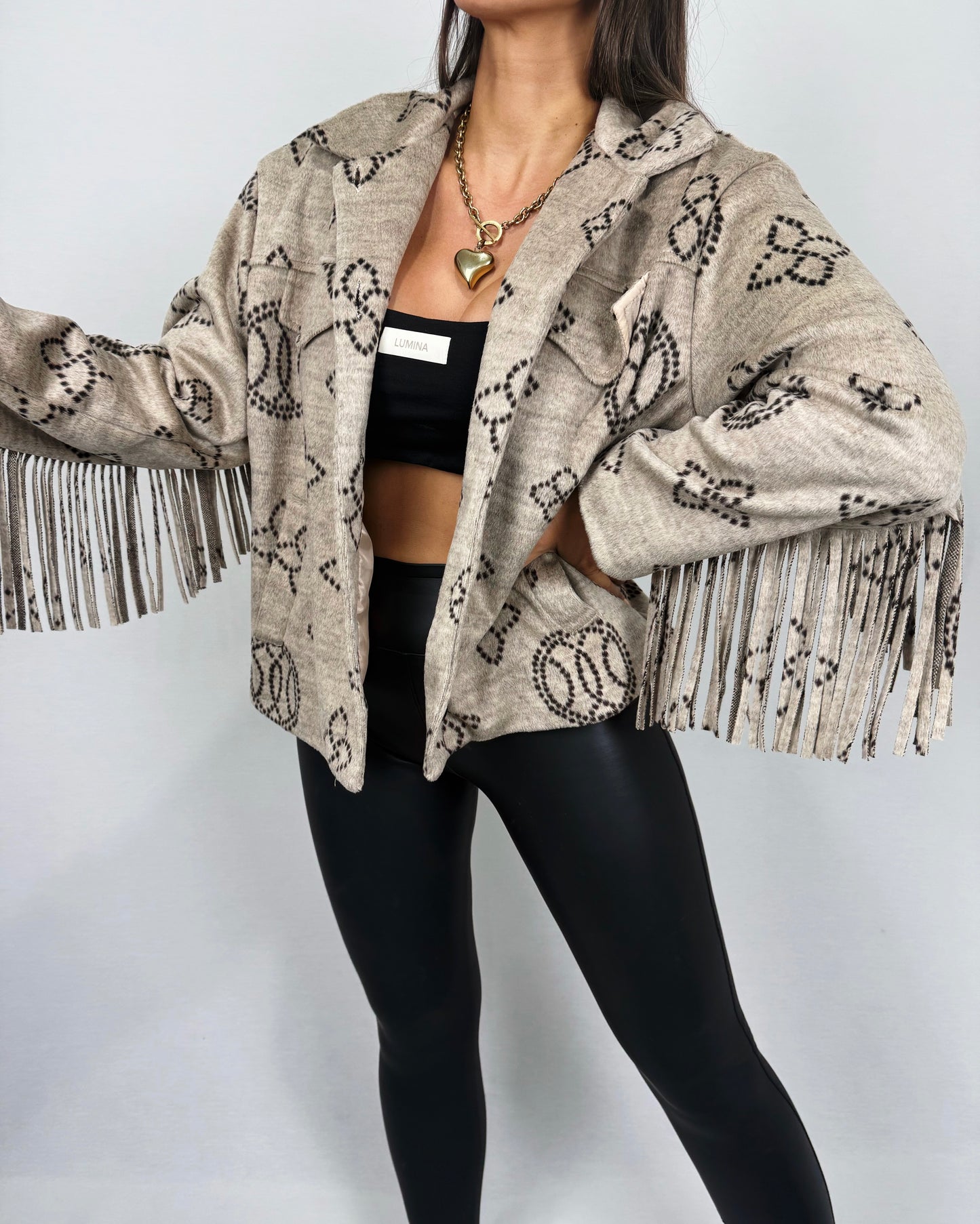 CHAQUETA FLECOS BEIGE