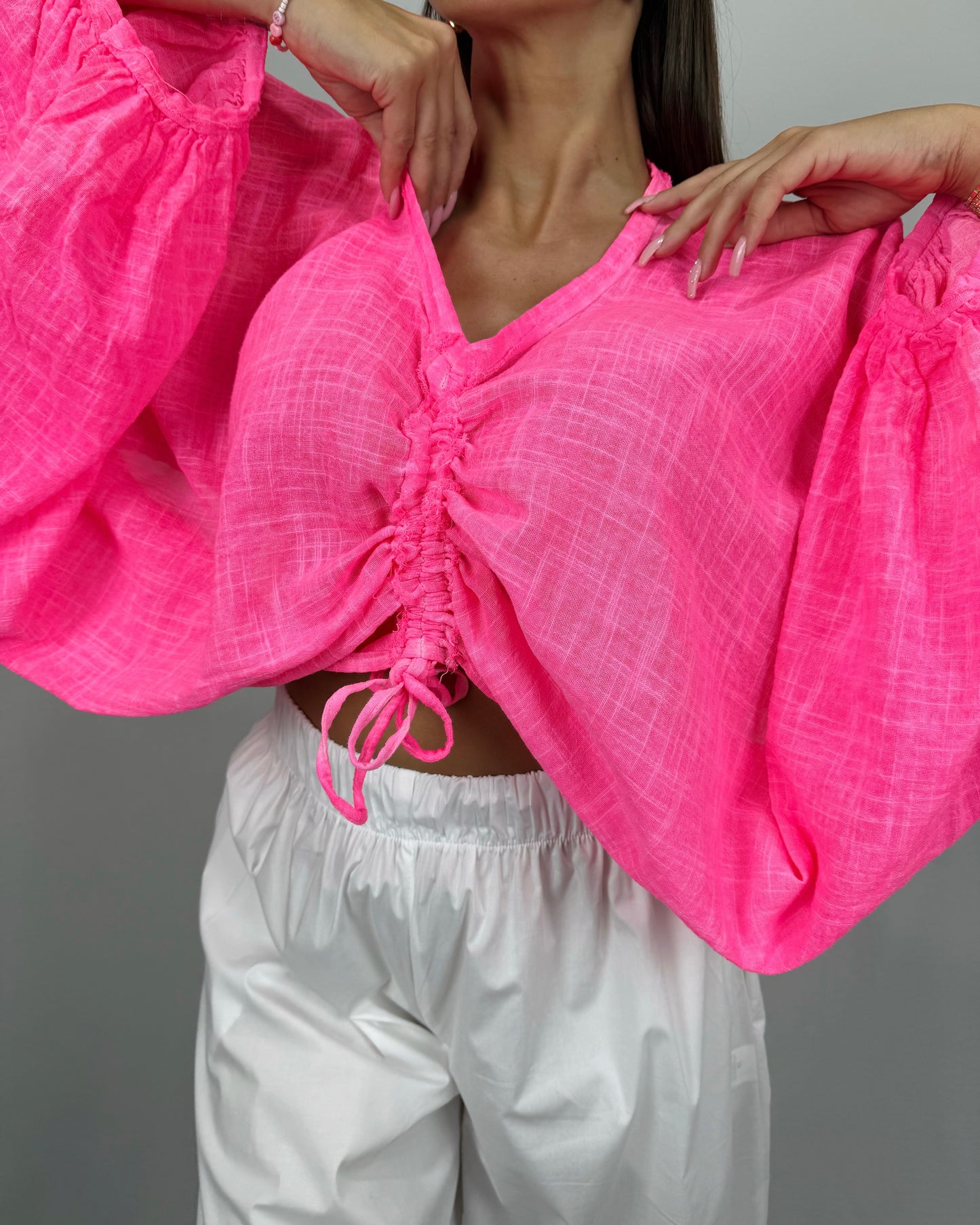 BLUSA LINO PINK FLÚOR