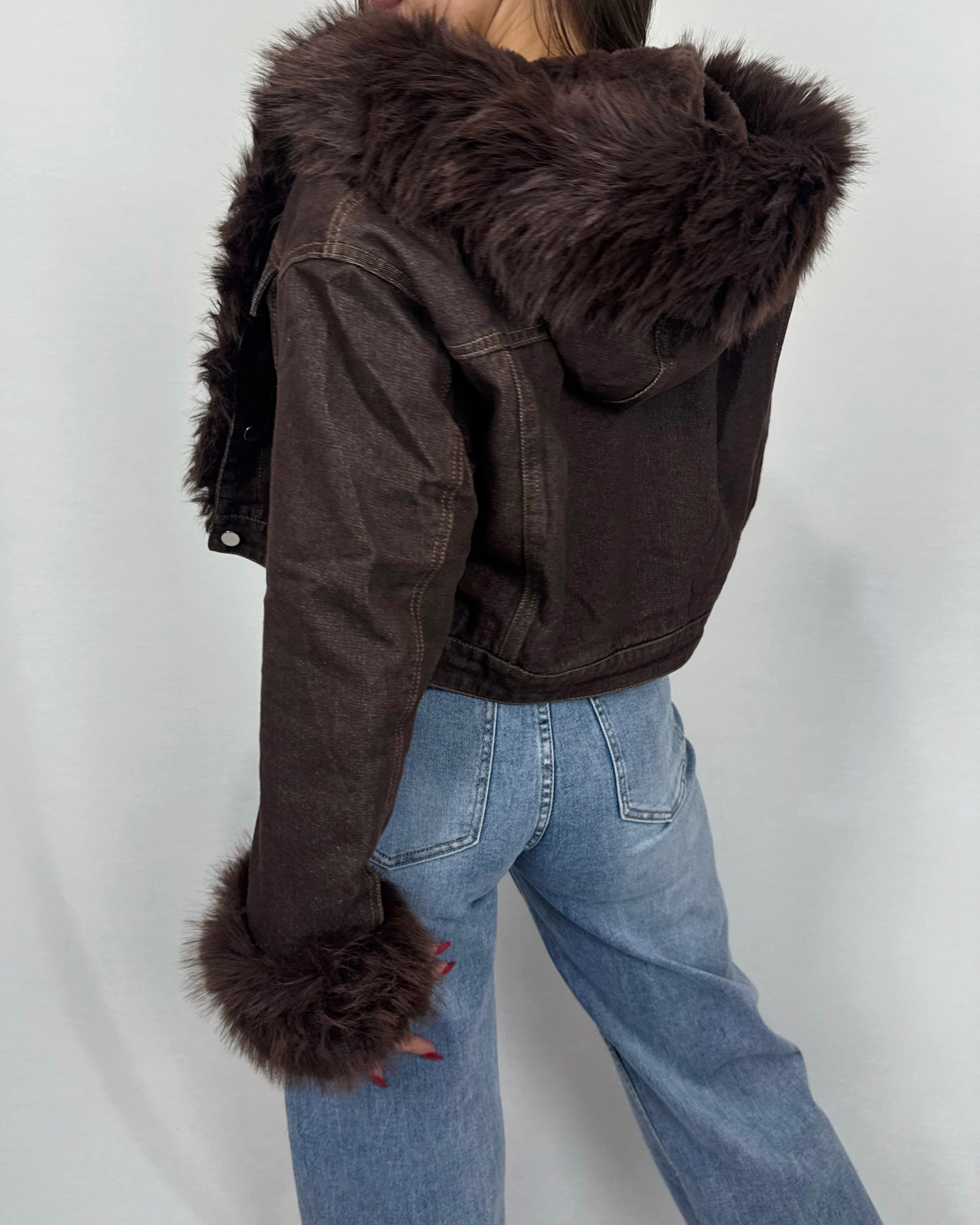 CHAQUETA DENIM PELO CHOC