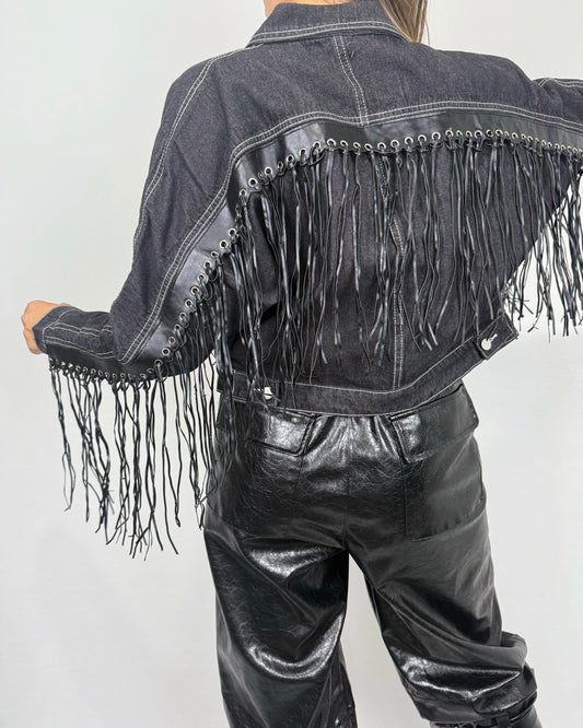 CHAQUETA DENIM FLECOS