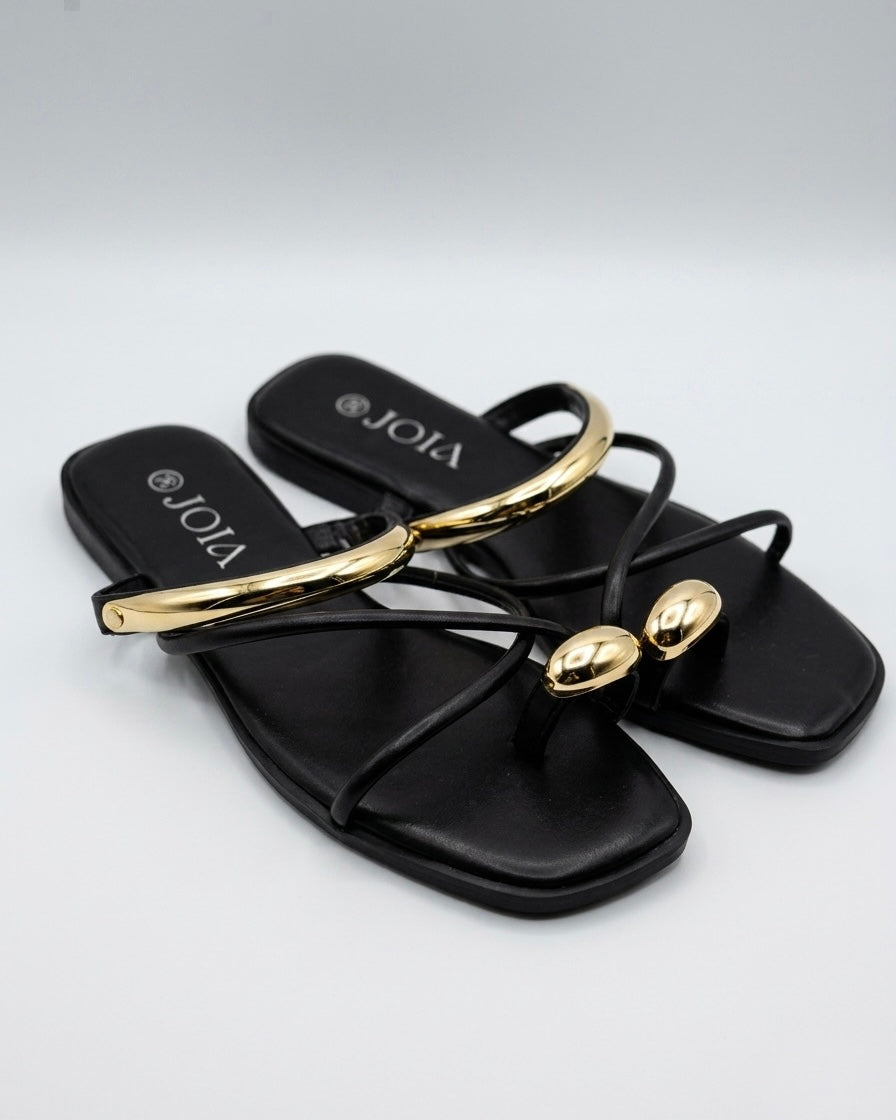 SANDALIA BLACK&GOLD