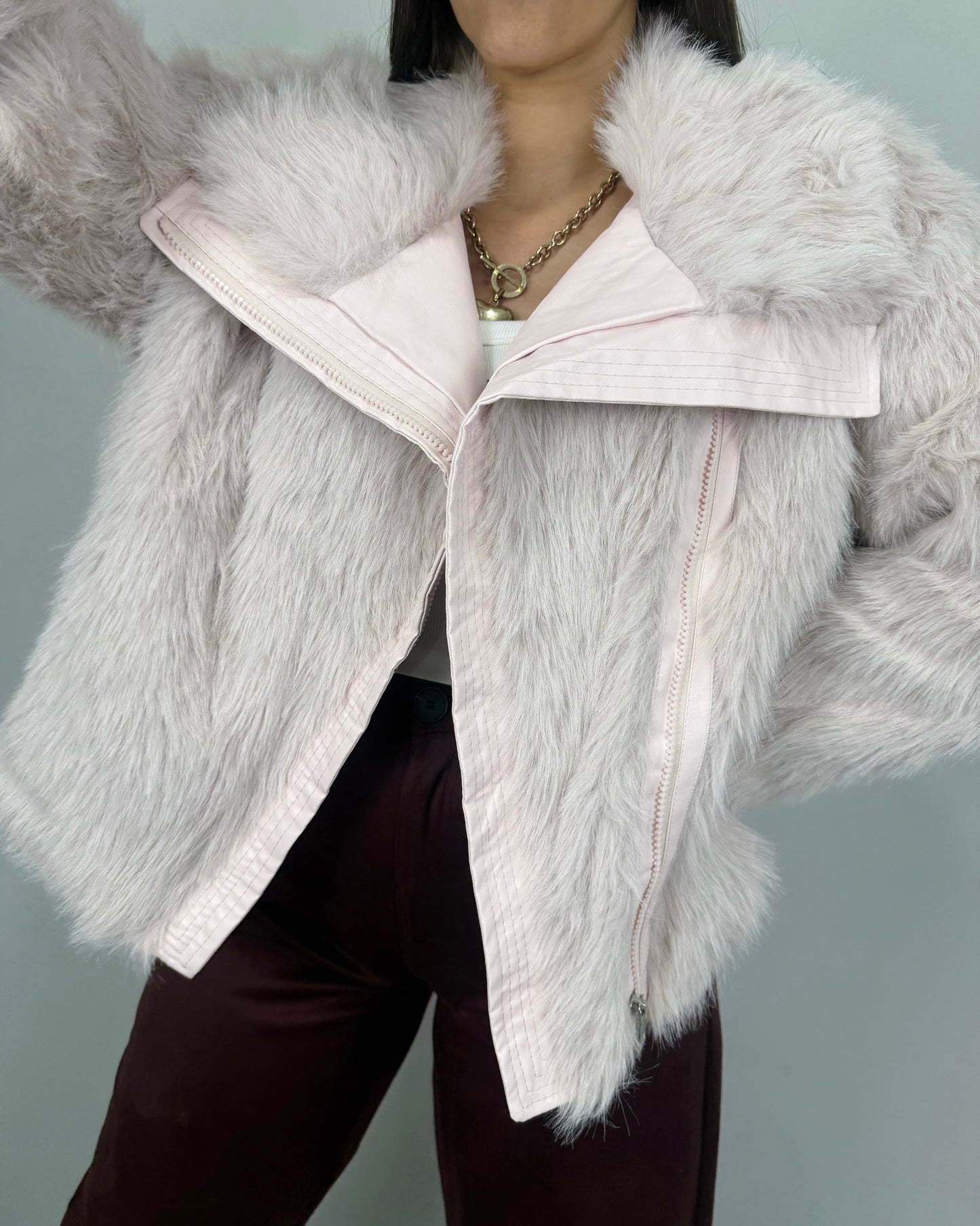 CHAQUETA PELO COMBI PINK