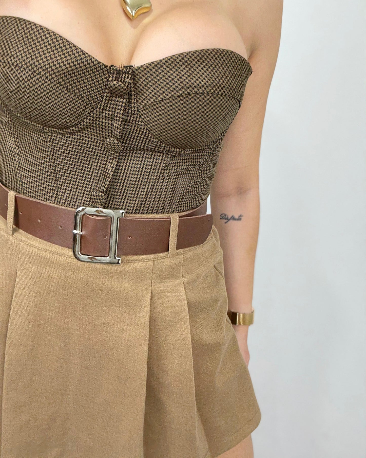 CORSET PATA GALLO CAMEL