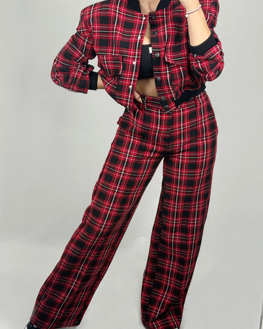 PANTALÓN VICHY ROJO LUM