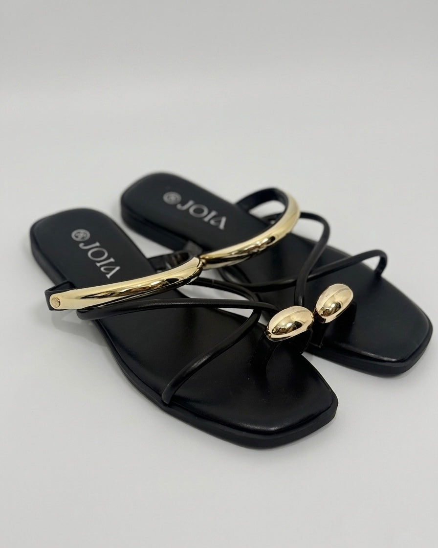 SANDALIA BLACK&GOLD