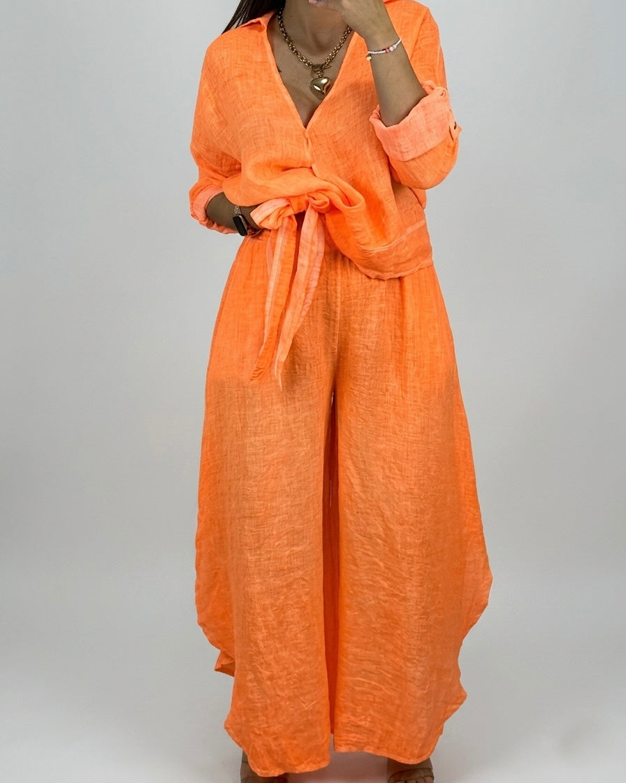 PANTALÓN LINO NARANJA