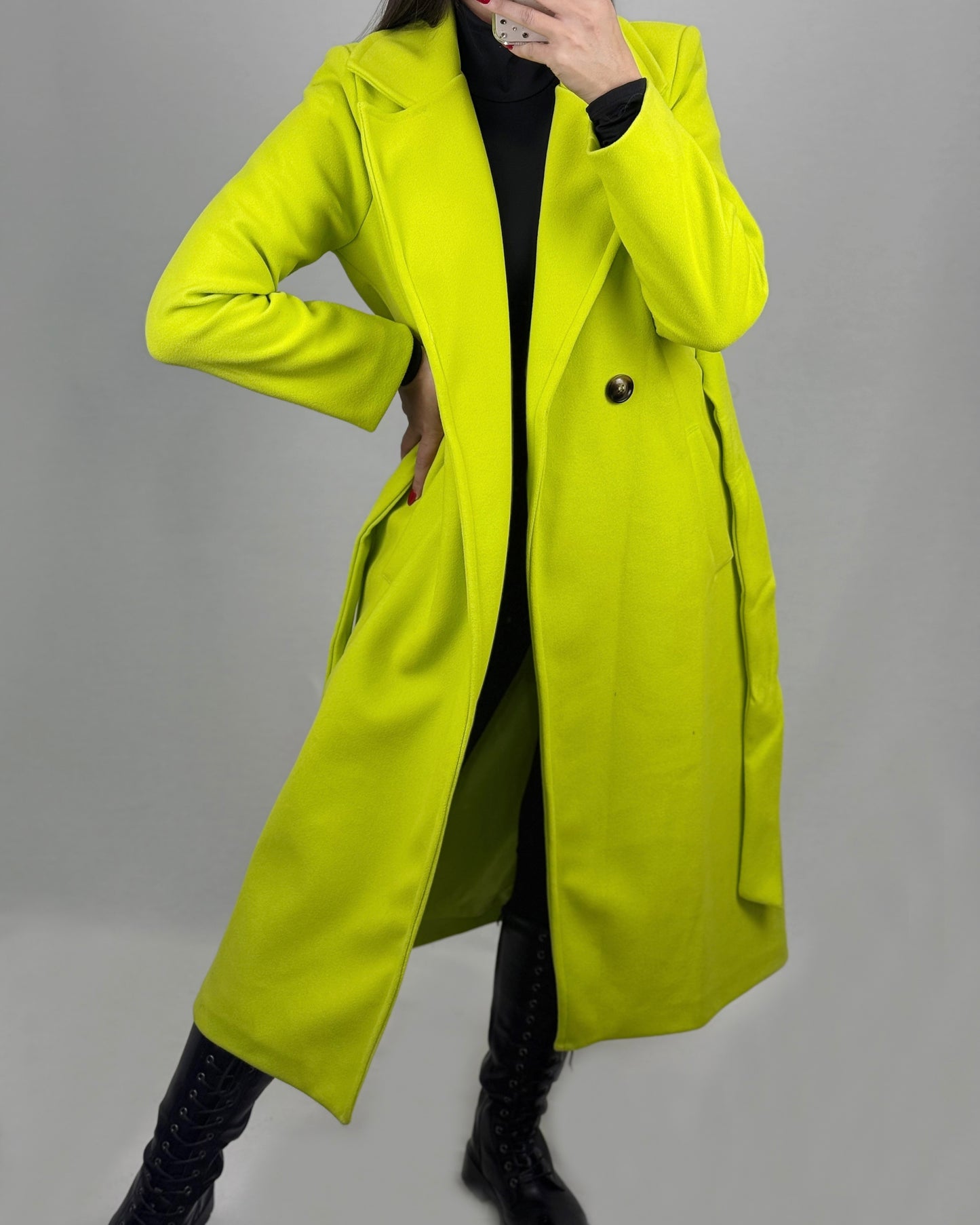 ABRIGO PAÑO PISTACHO