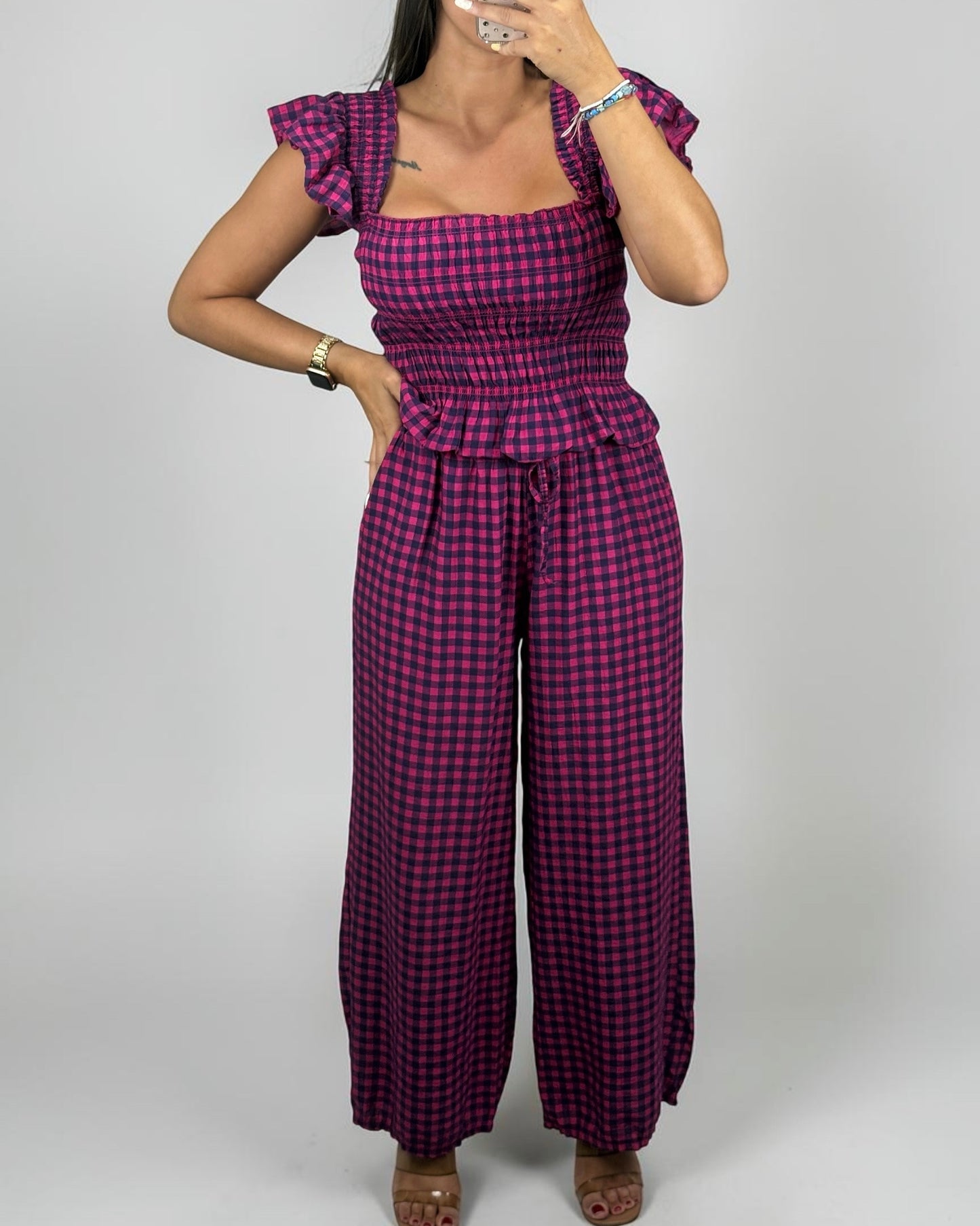 CONJUNTO VICHY BLUEPINK