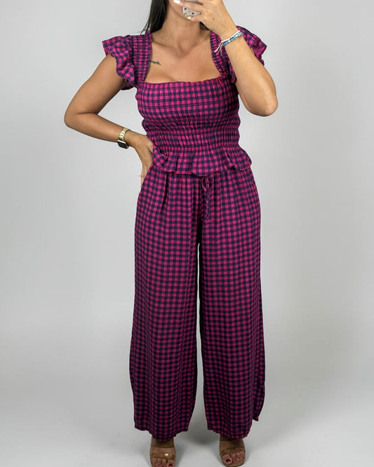 CONJUNTO VICHY BLUEPINK