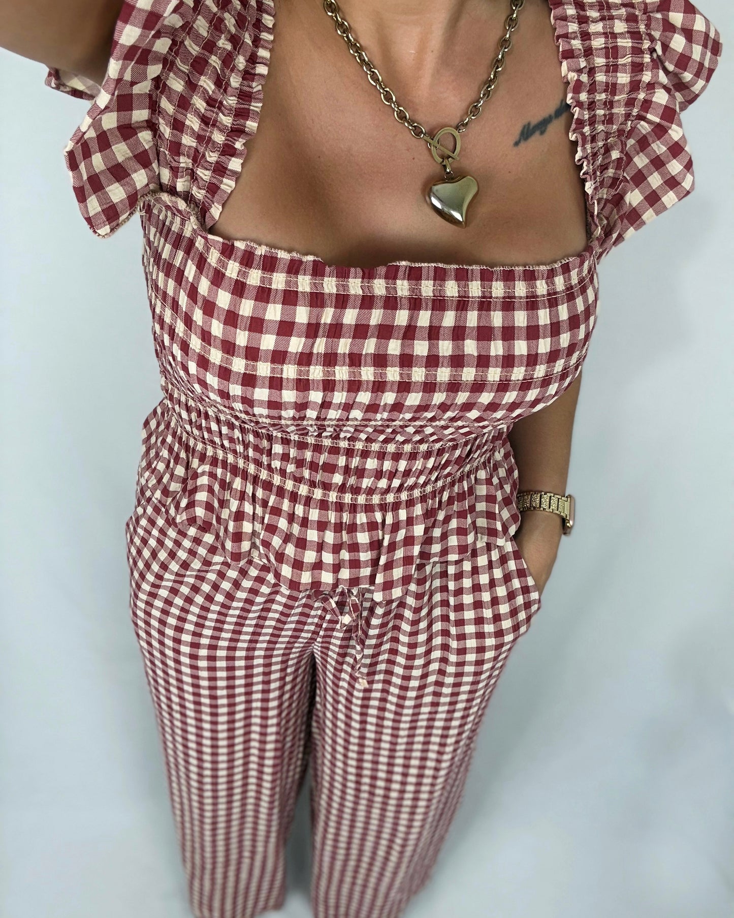 CONJUNTO VICHY VOLANT RED