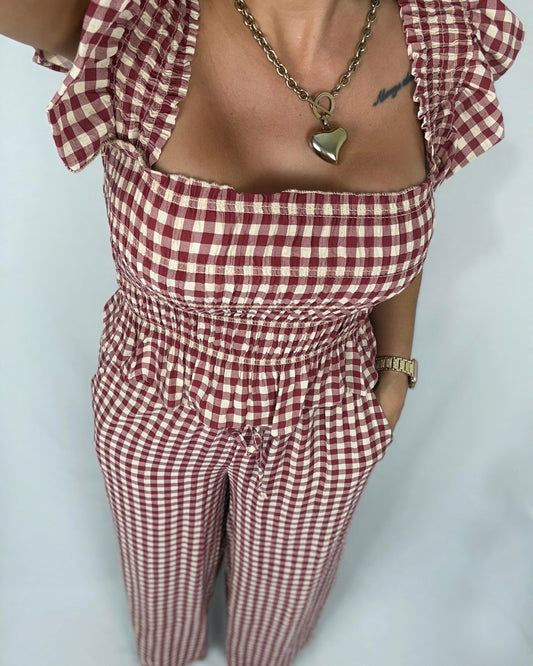CONJUNTO VICHY VOLANT RED
