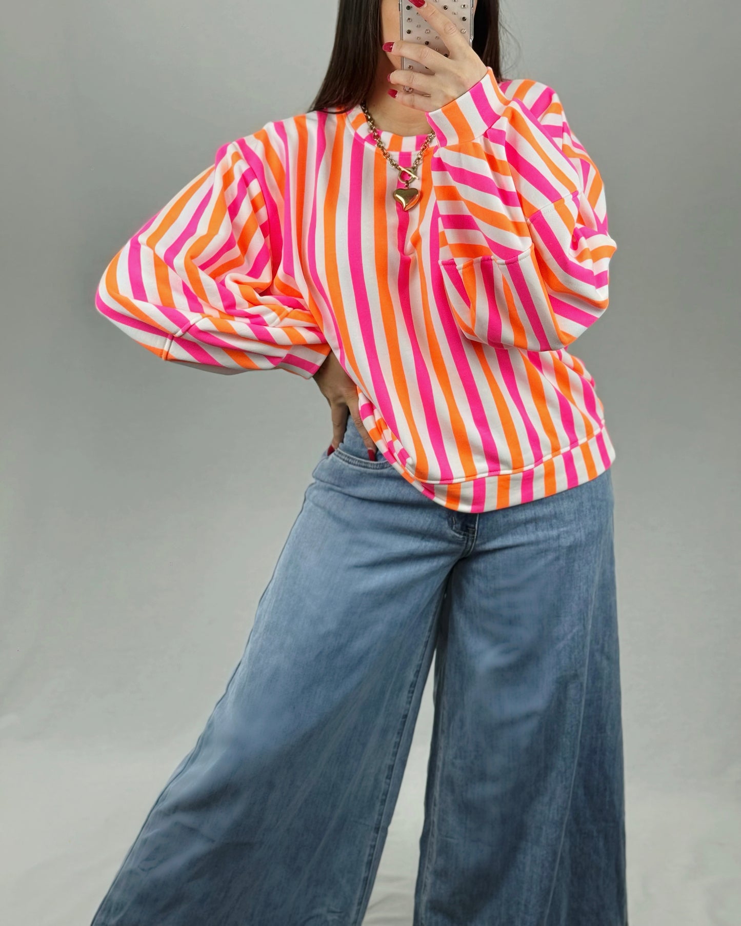 SUDADERA LÍNEAS FLÚOR