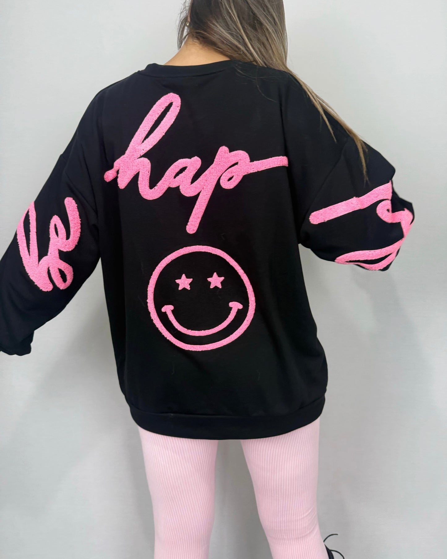 SUDADERA HAPPY BLACK