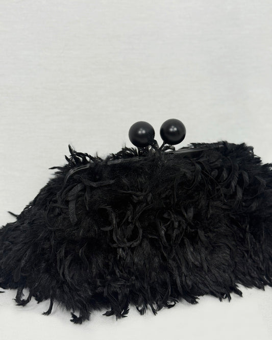 BOLSO PLUMAS BLACK