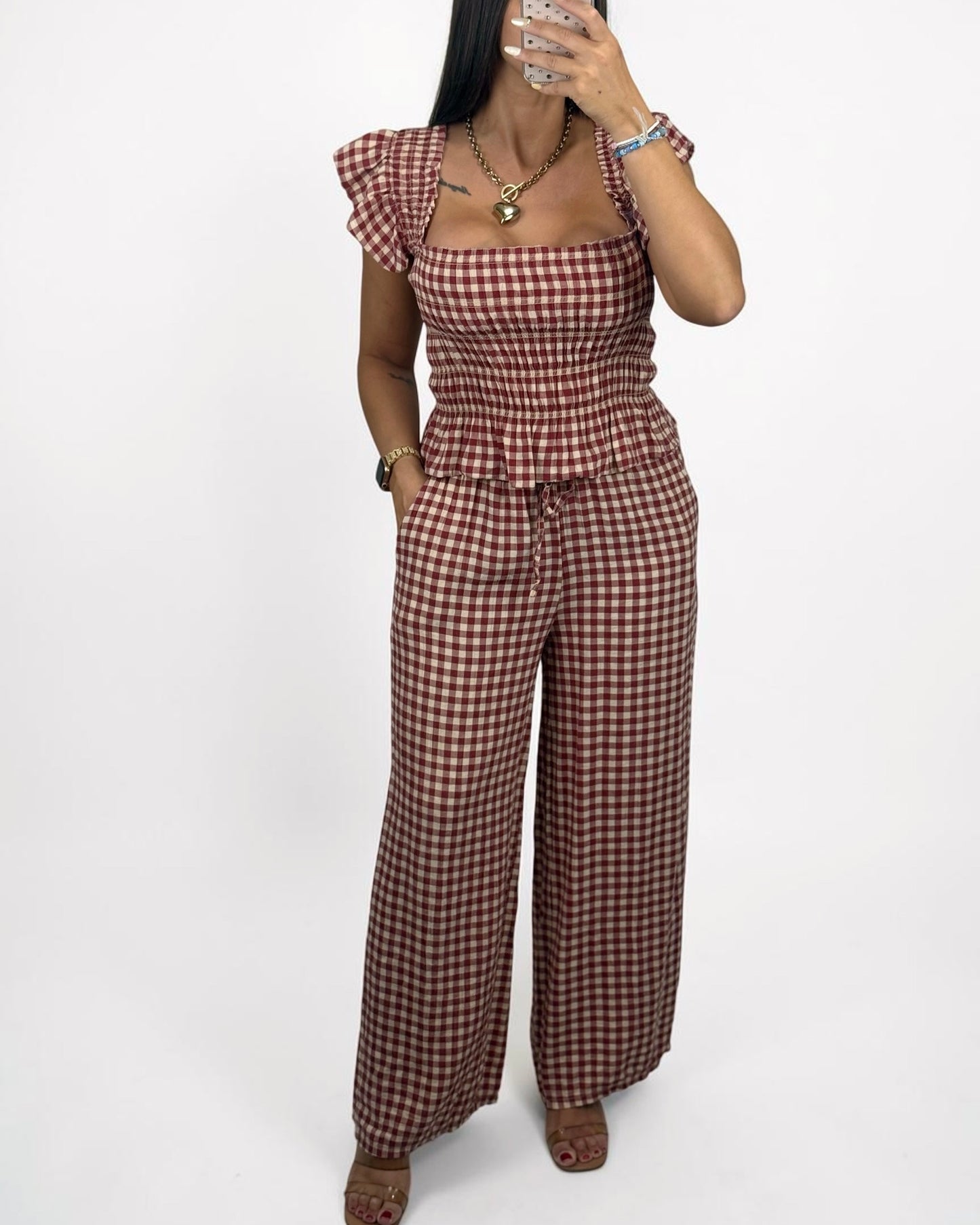 CONJUNTO VICHY VOLANT RED