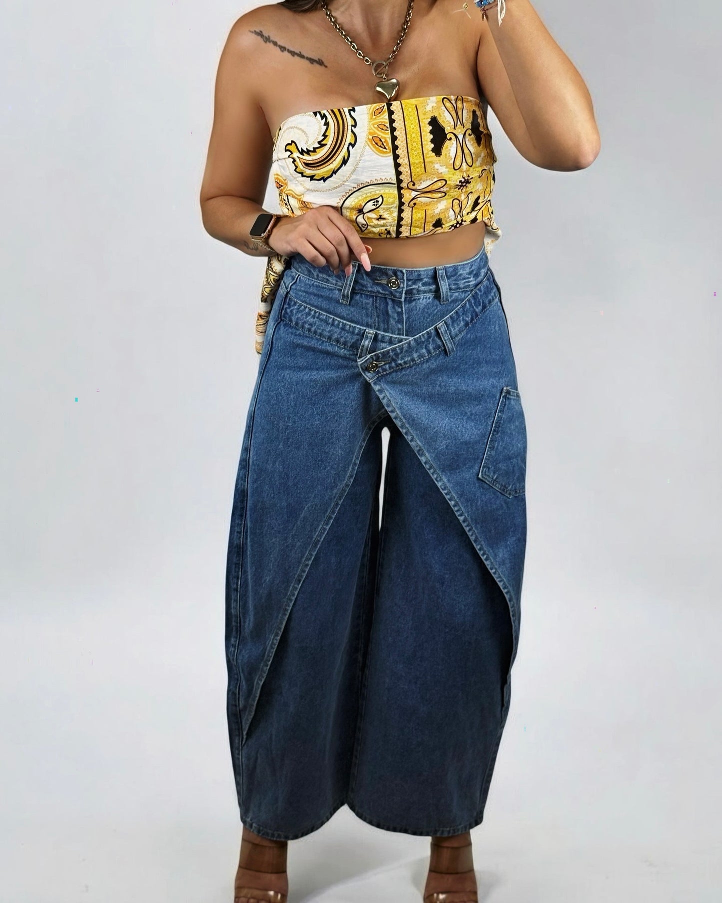 PANTALÓN DENIM DOBLEZ
