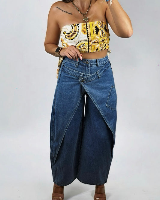 PANTALÓN DENIM DOBLEZ
