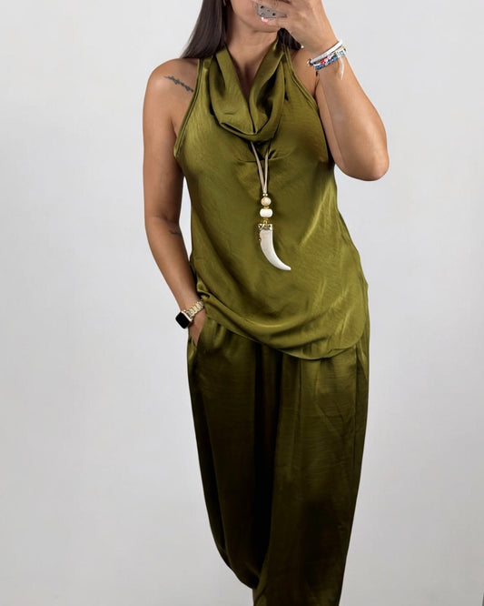 TOP SATINADO VERDE