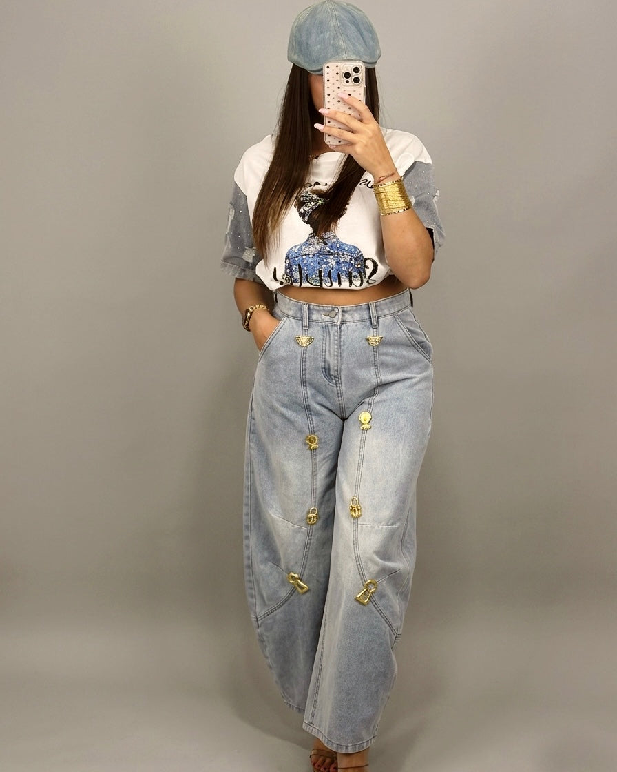 PANTALÓN DENIM BROCH