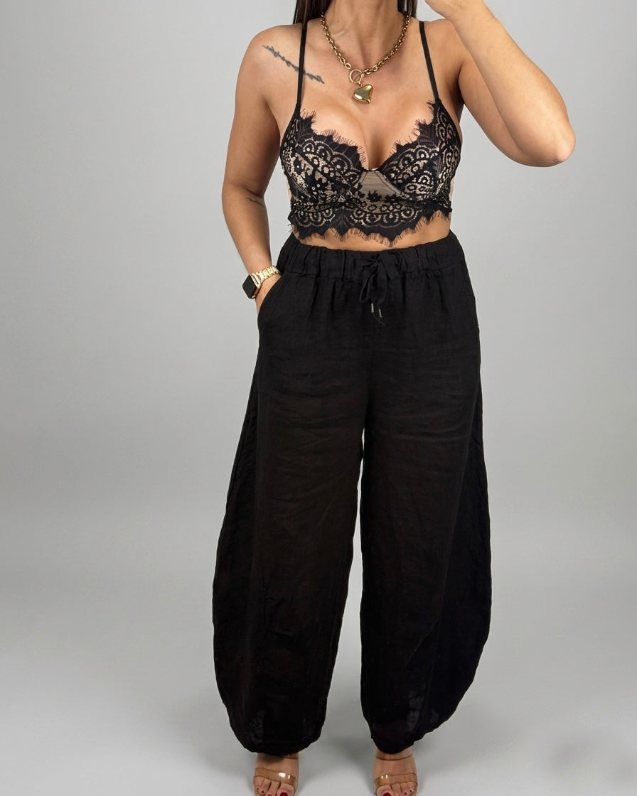 PANTALÓN LINO BLACK