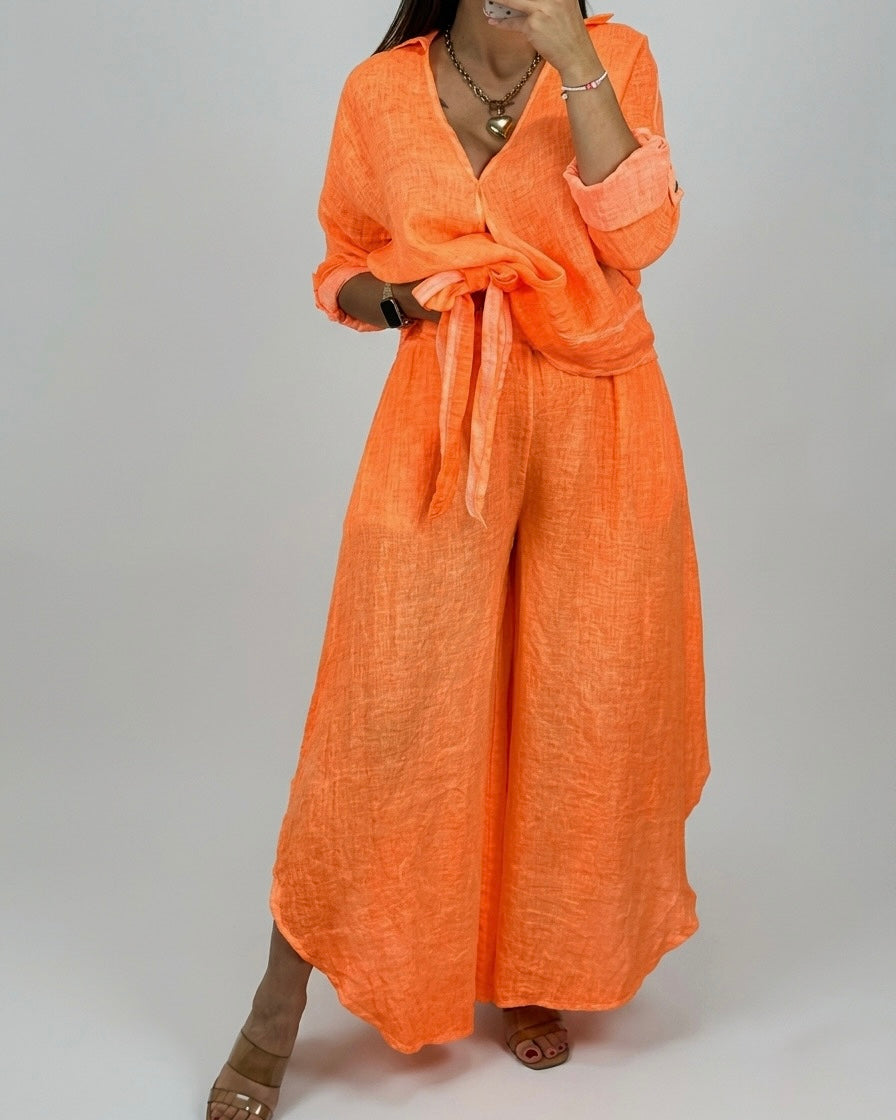 PANTALÓN LINO NARANJA