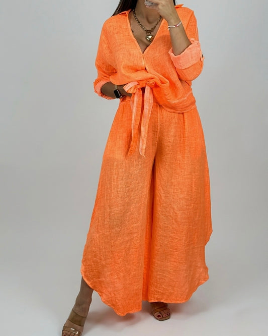 PANTALÓN LINO NARANJA