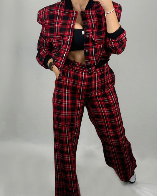 PANTALÓN VICHY ROJO LUM