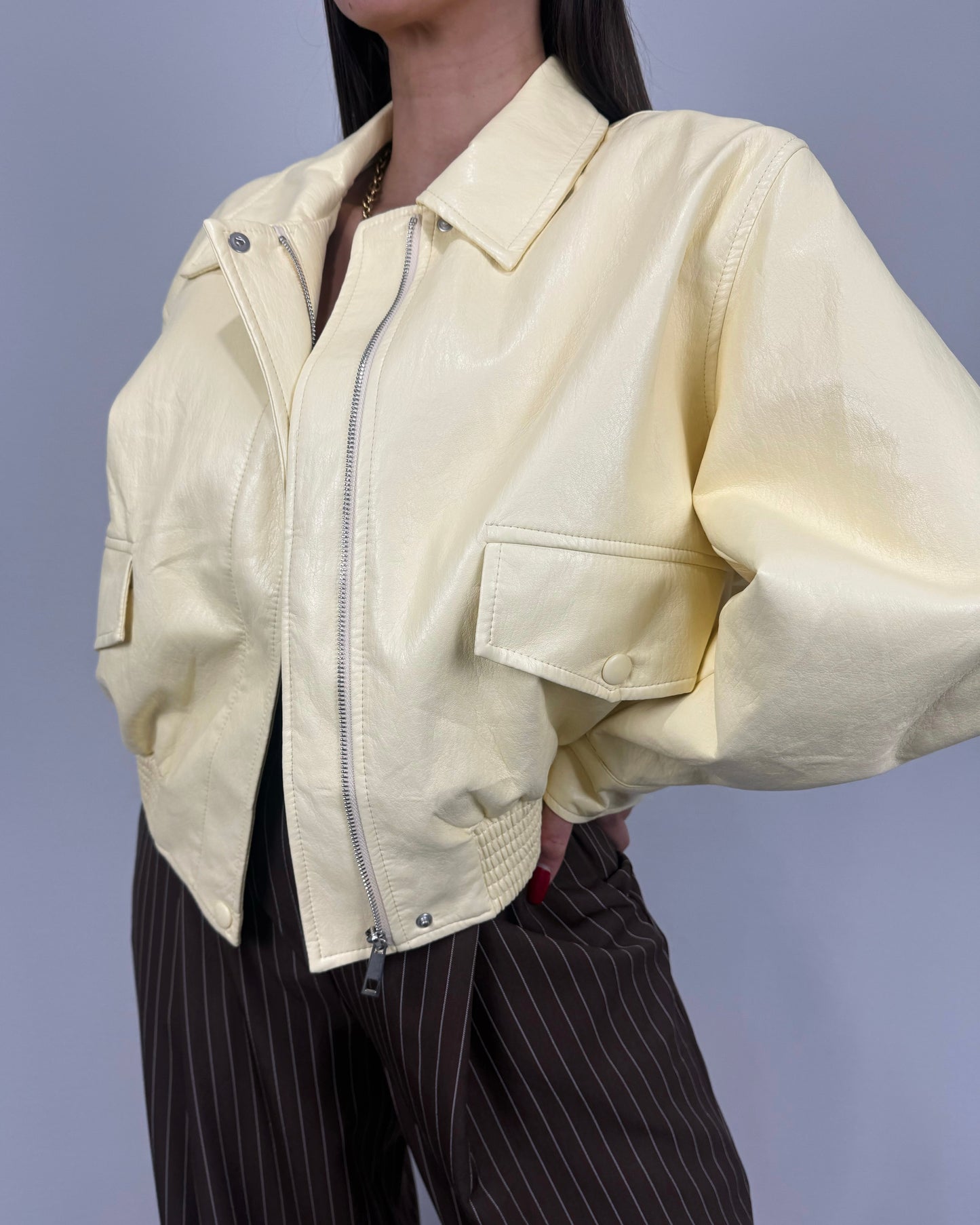 CHAQUETA POLIPIEL AMARILLA LUM