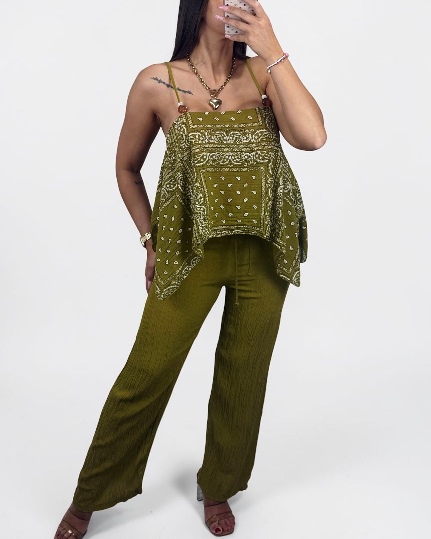 CONJUNTO PAISLEY GREEN