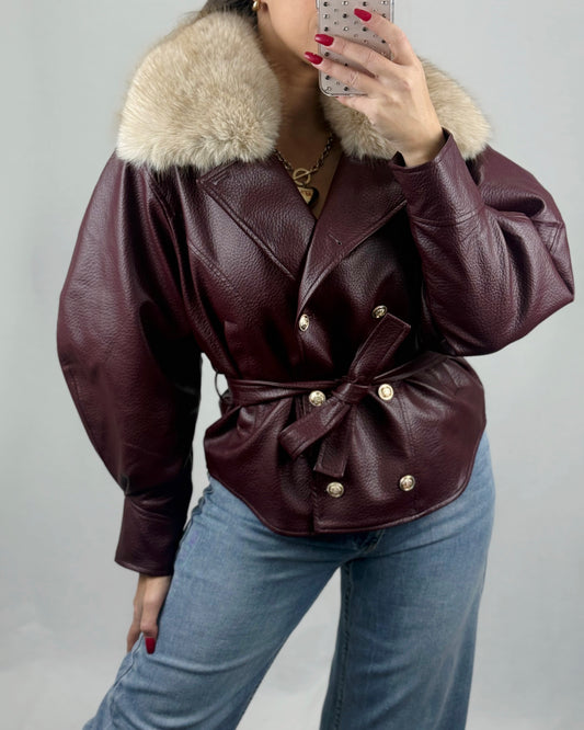 CHAQUETA PREMIUM BURDEOS POLIPIEL