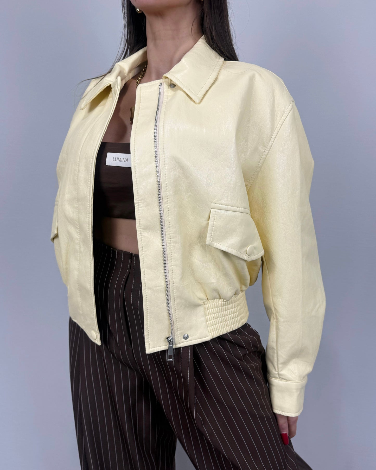 CHAQUETA POLIPIEL AMARILLA LUM