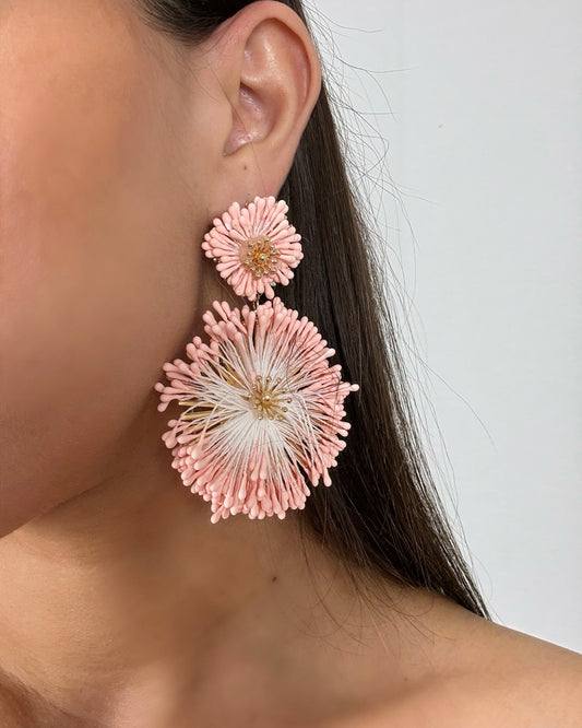 PENDIENTES FLOR SALMÓN