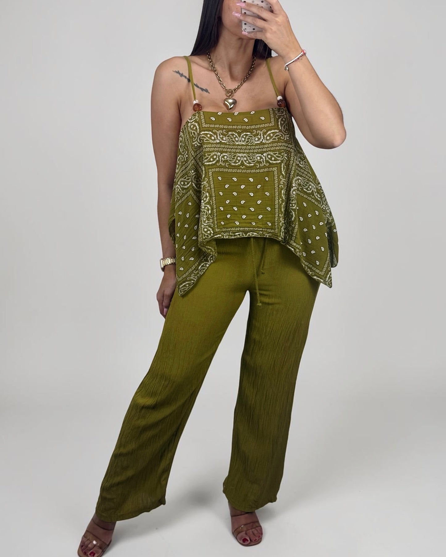 CONJUNTO PAISLEY GREEN
