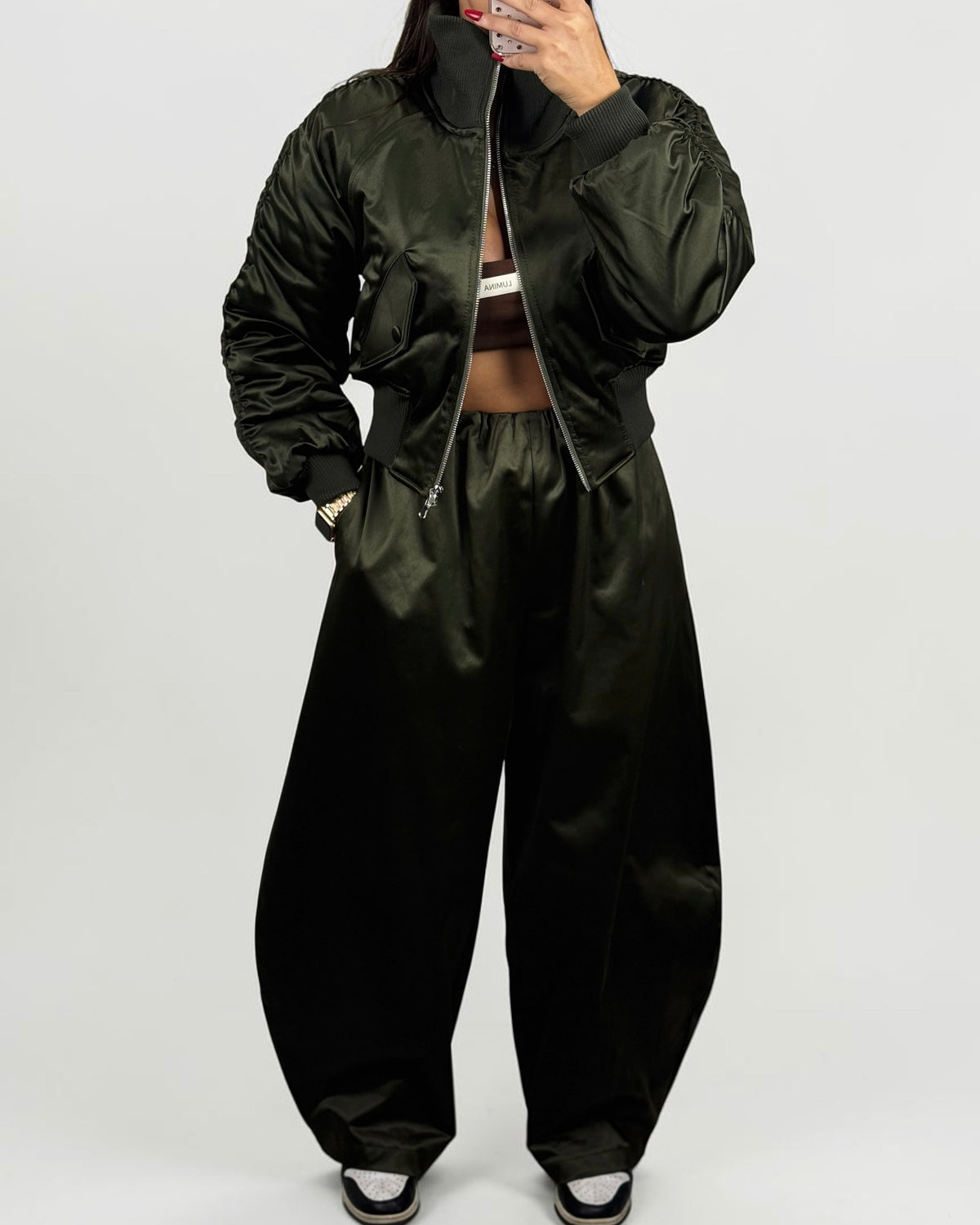 PANTALÓN SATINADO GREEN LUMINA