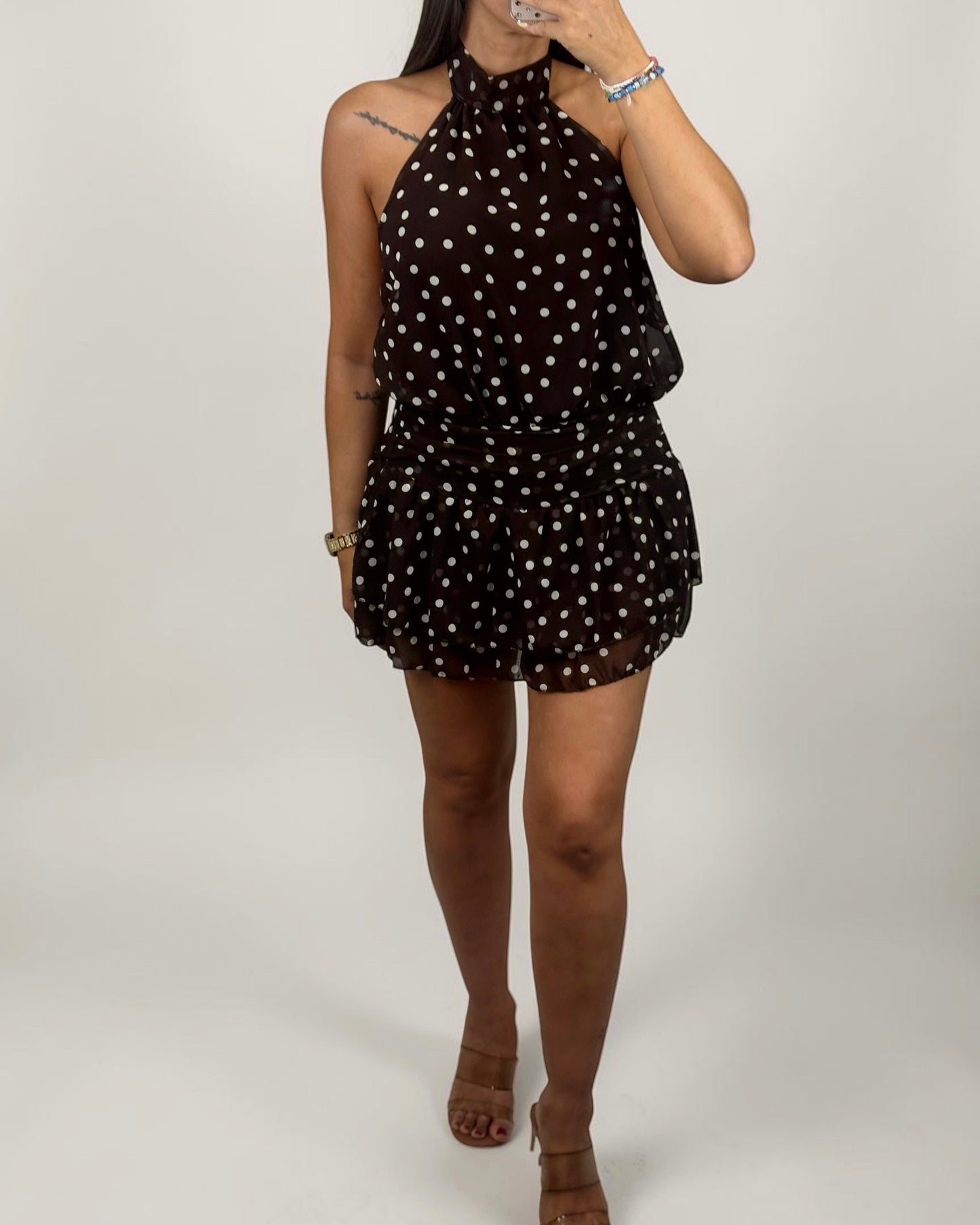 VESTIDO FALDA/PANTALÓN POIS BROWN