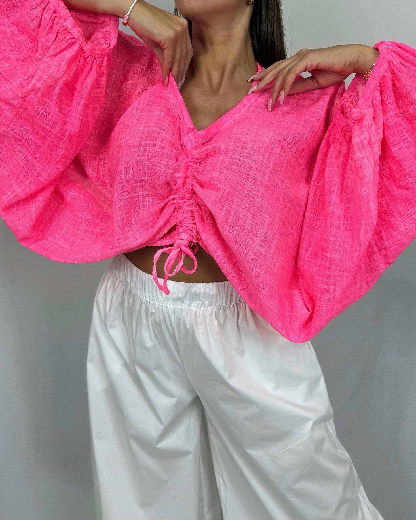 BLUSA LINO PINK FLÚOR