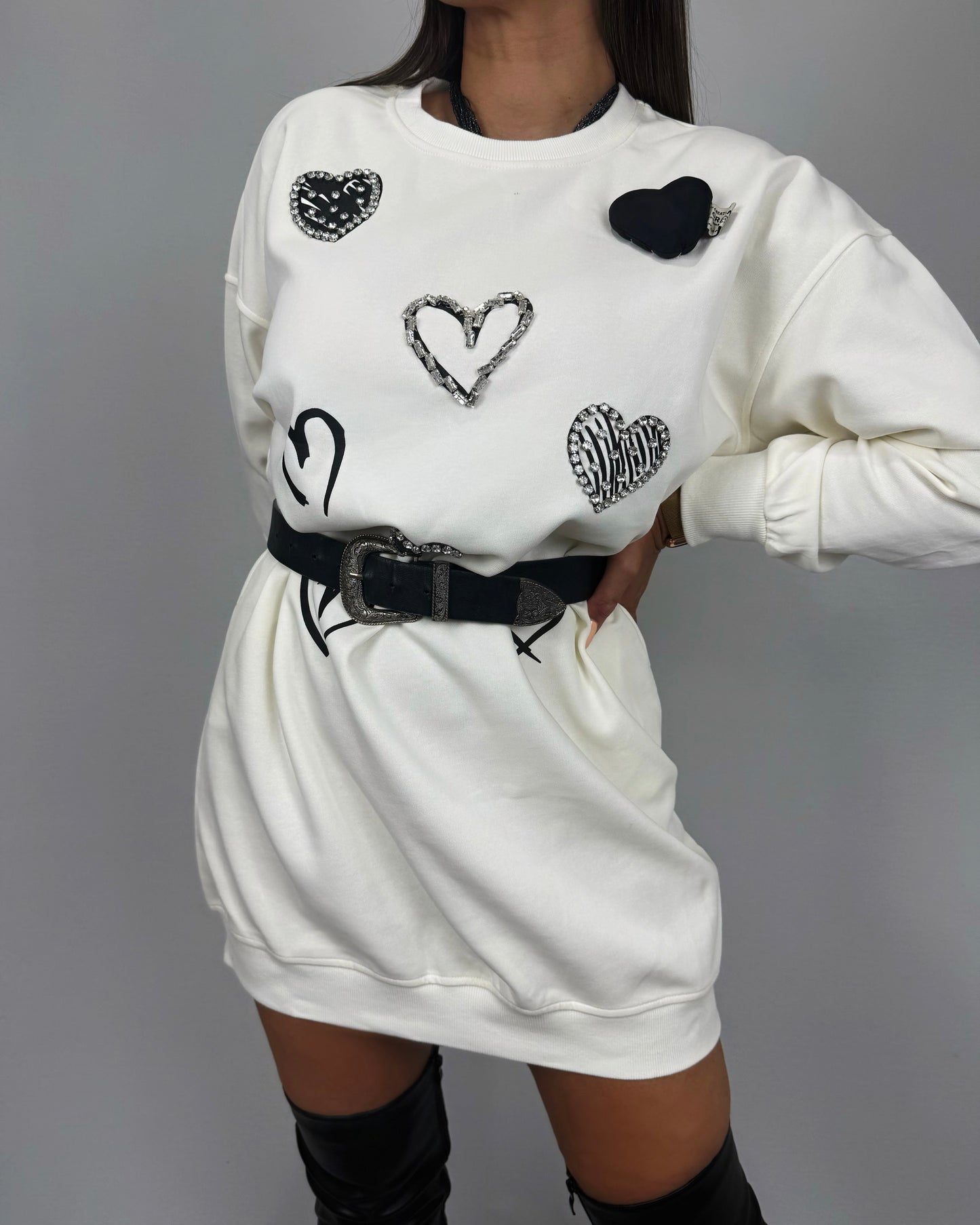 SUDADERA MAXI CORAZONES