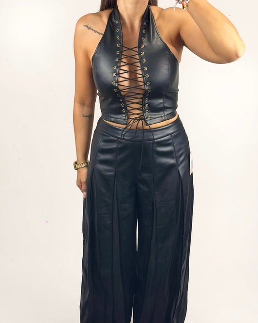 TOP CORSET POLIPIEL BLACK