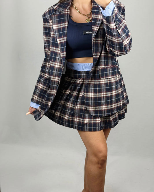 FALDA VICHY AZUL LUM
