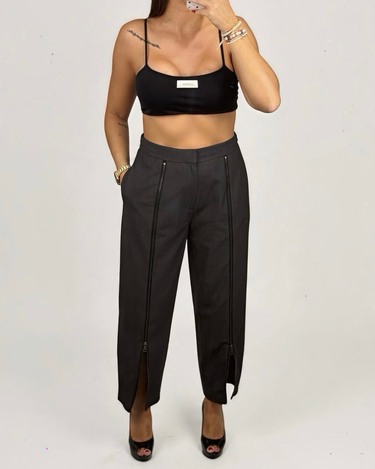 PANTALÓN CREMALLERAS LUMINA PLOMO