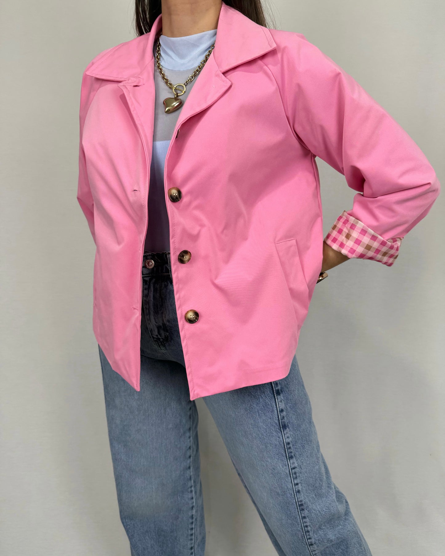 CHAQUETA CUADROS PINK