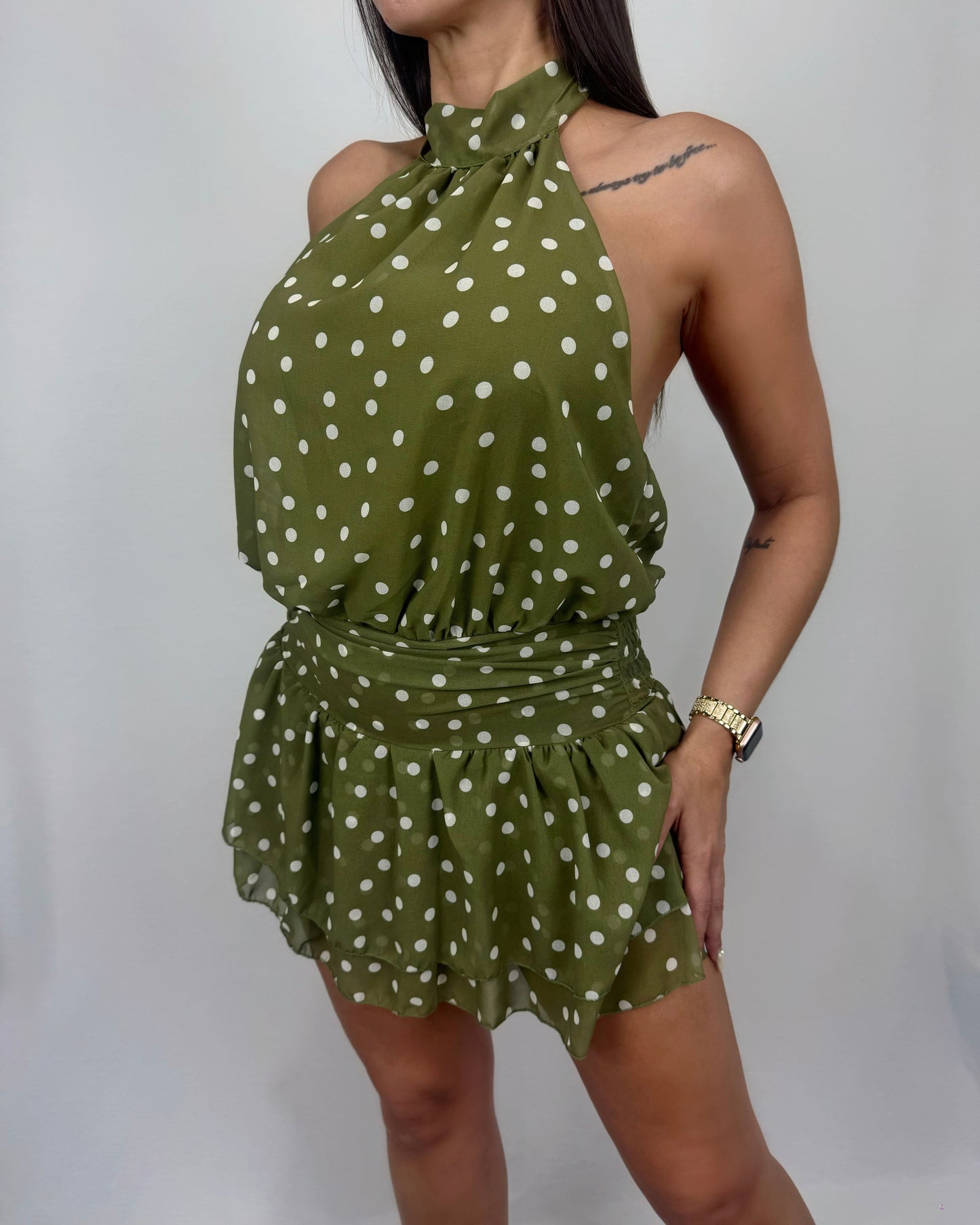 VESTIDO FALDA/PANTALÓN POIS GREEN