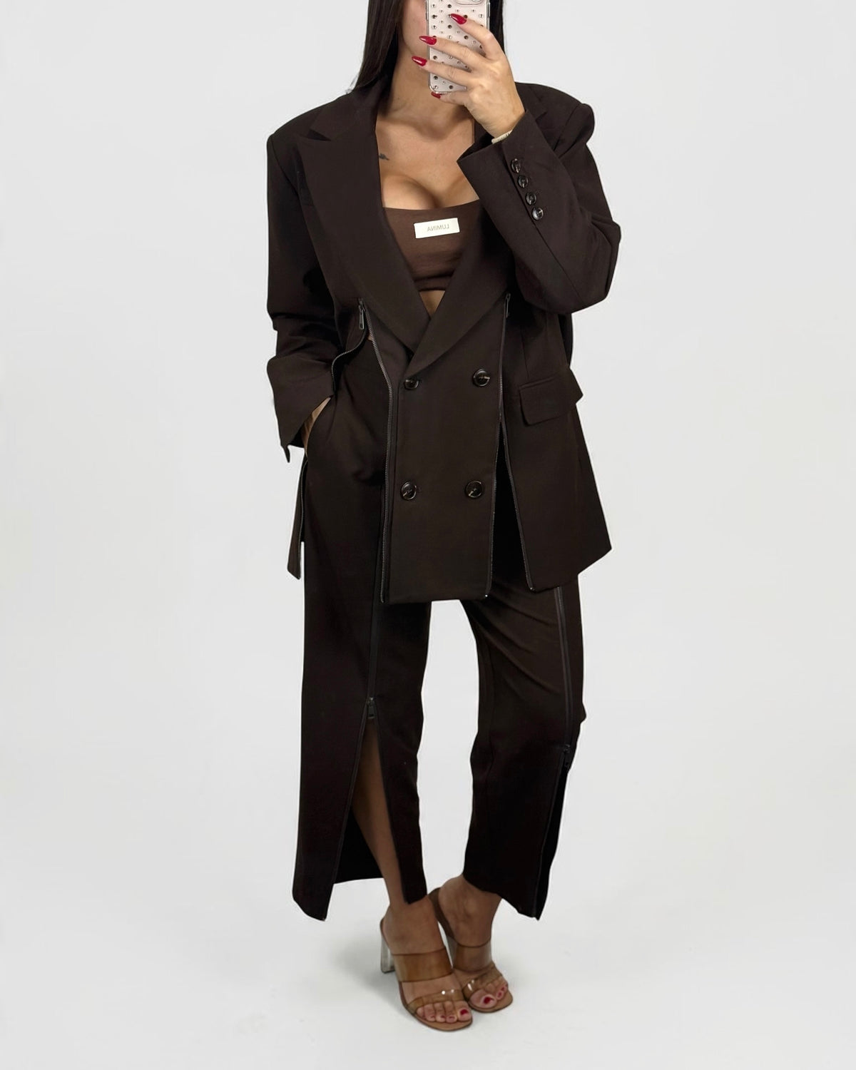 BLAZER CREMALLERAS LUMINA CHOC