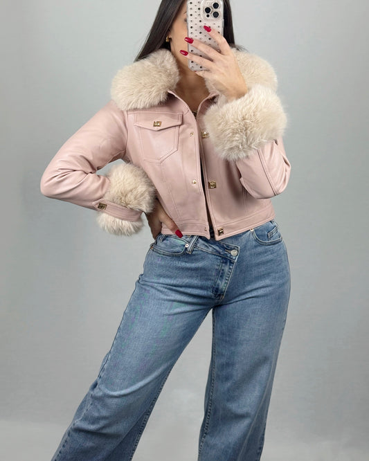 CHAQUETA POLIPIEL ROSA BEBÉ