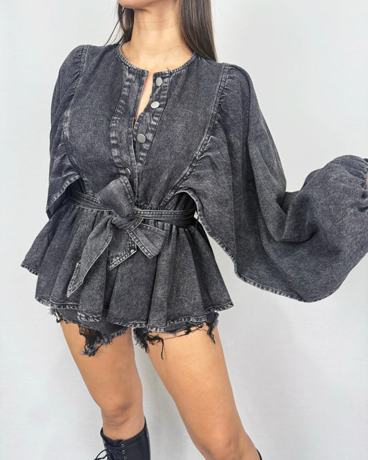 BLUSA DENIM GRIS