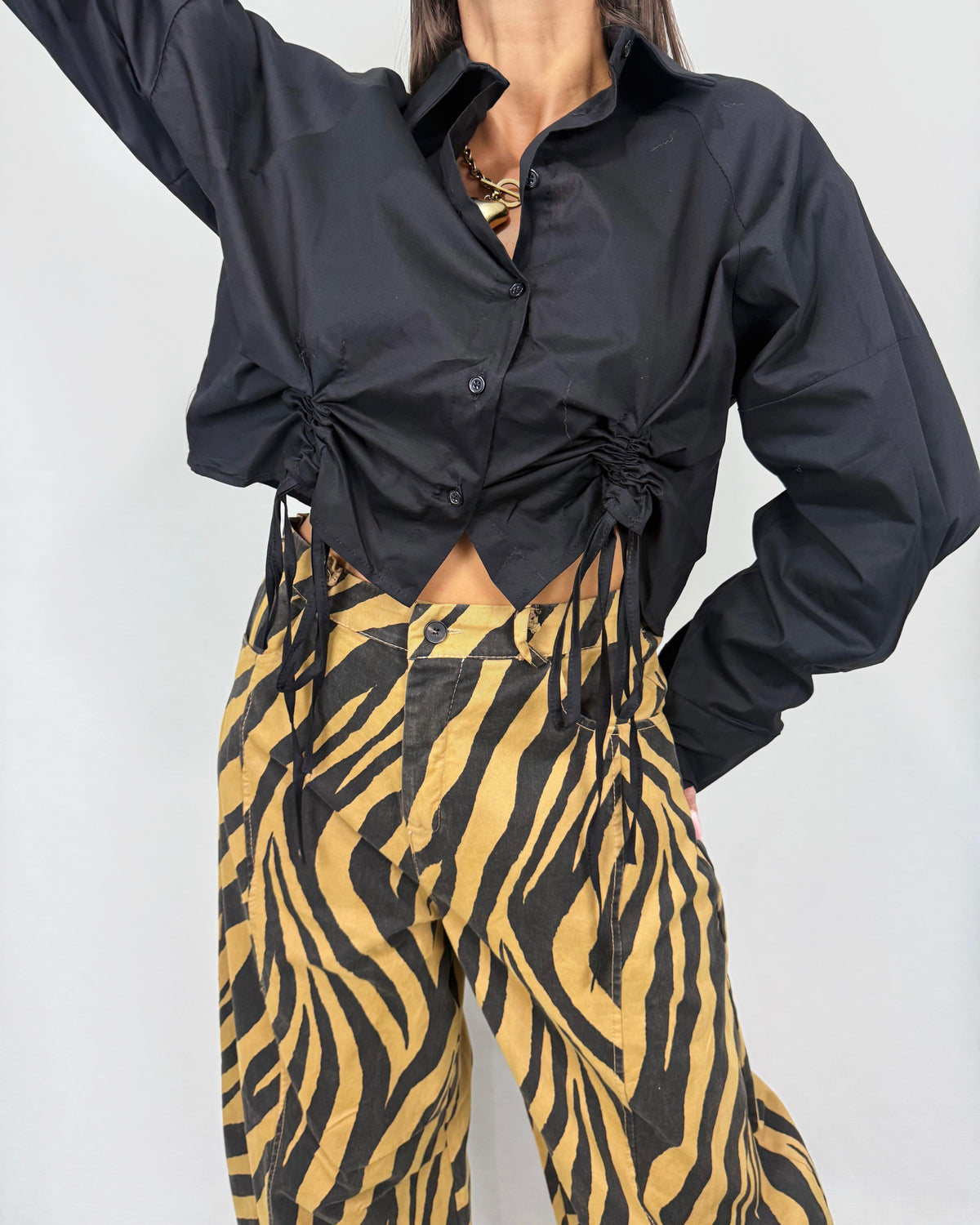 CAMISA FRUNCE BLACK