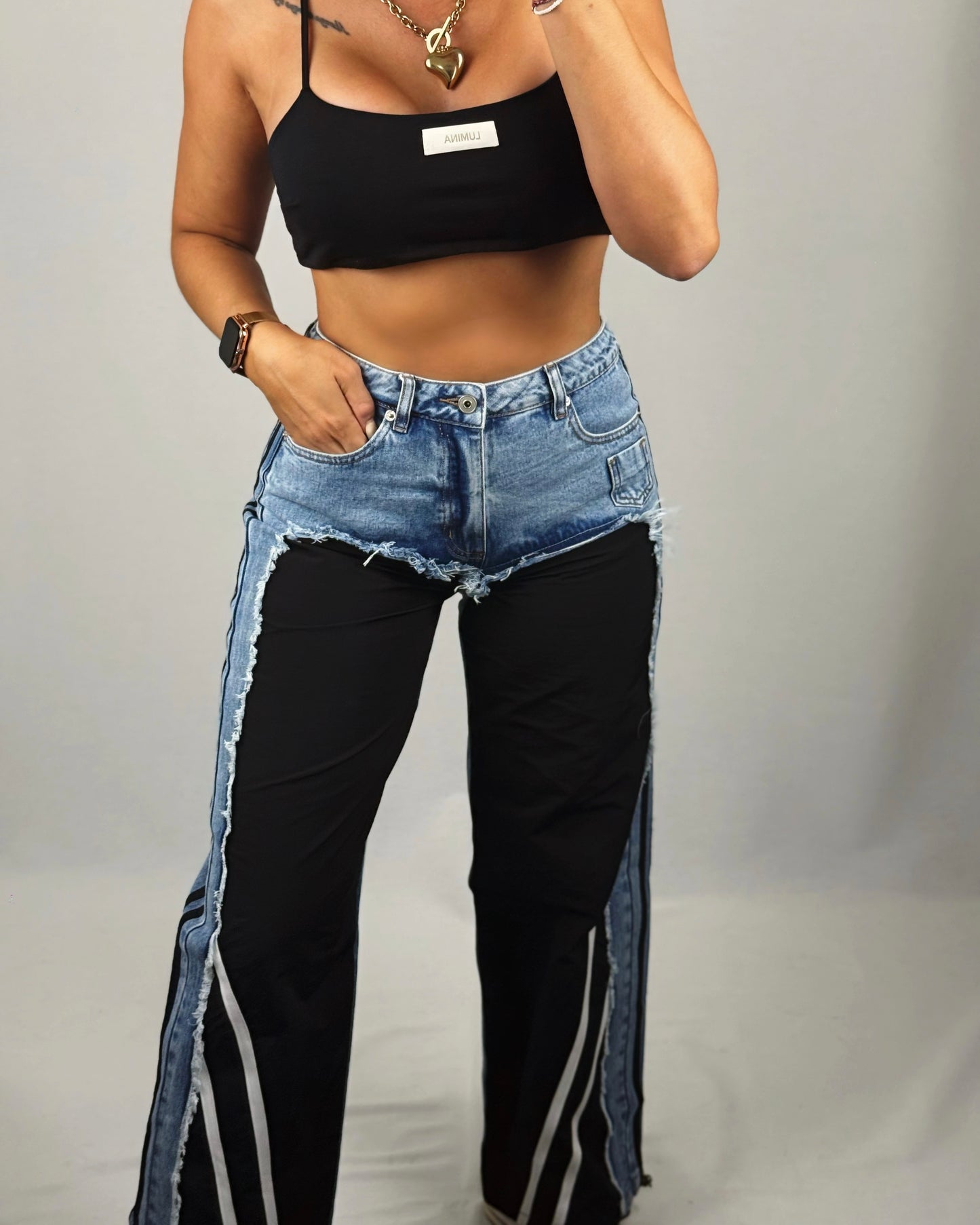PANTALÓN JEANS COMBINADO