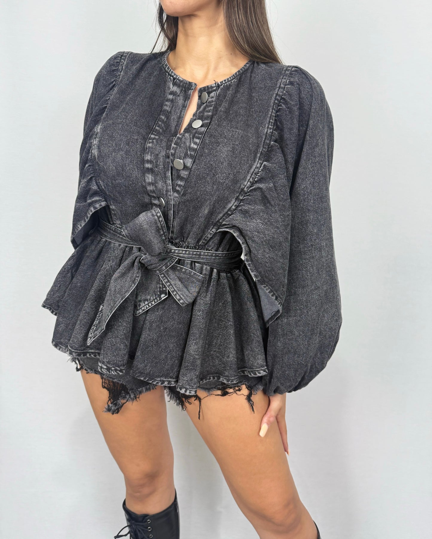 BLUSA DENIM GRIS
