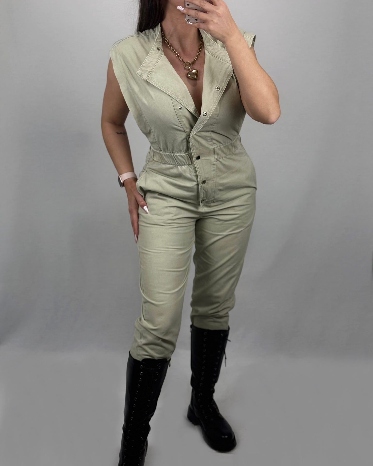 MONO DENIM VERDE MENTA